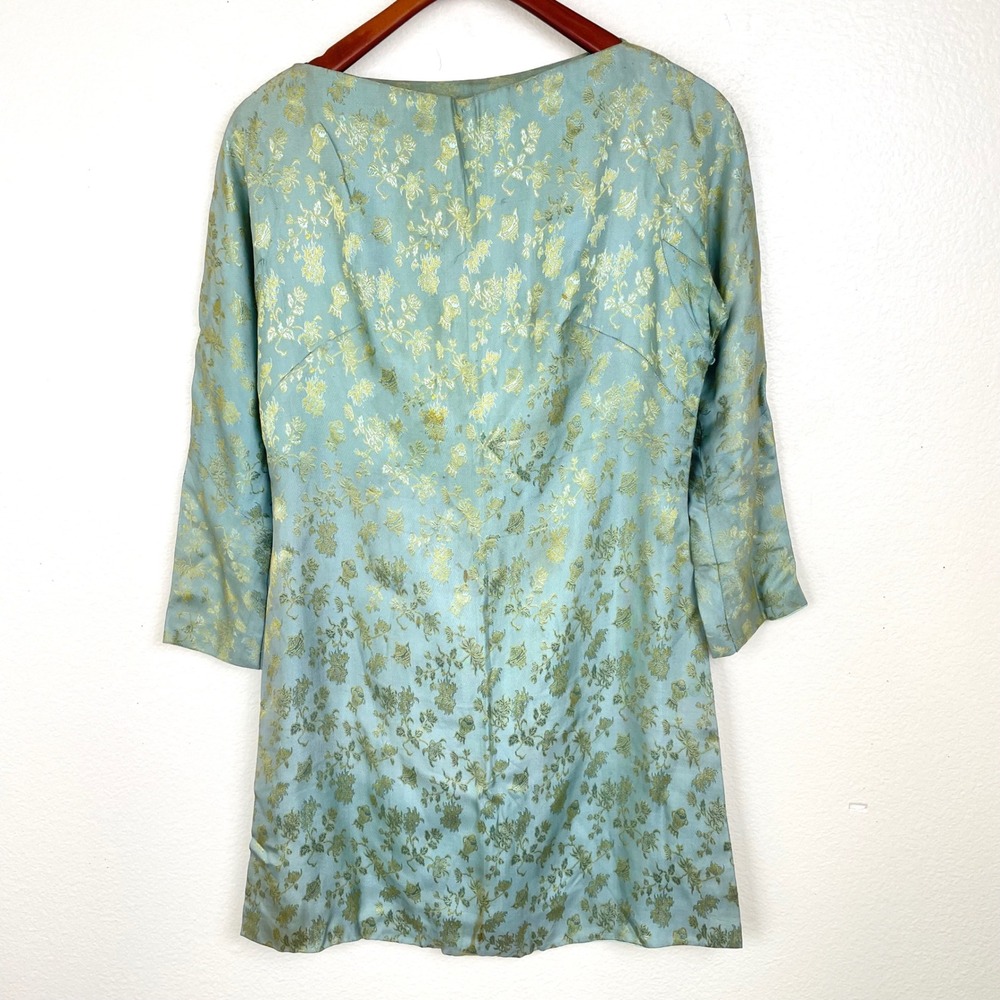 Vintage Womens Dress Sz M Brocade Mini Tunic Fairy Regency Retro Party Romantic